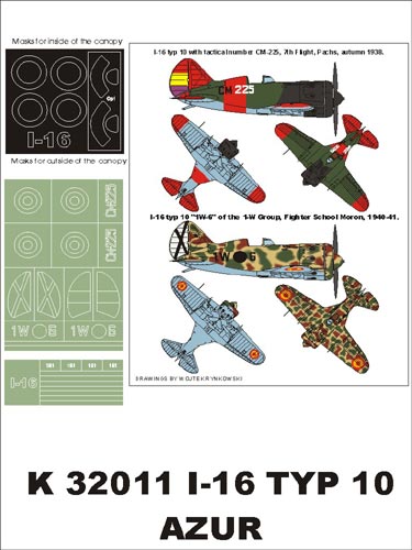 Montex Super Mask 1:32 I-16 Typ 24 for Special Hobby Spraying Stencil #K32108