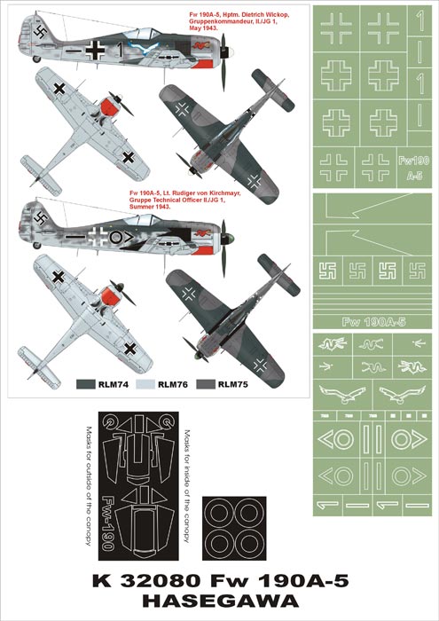 Montex 1/32 canopy masks & markings FW 190F-8 for Hasegawa k32084